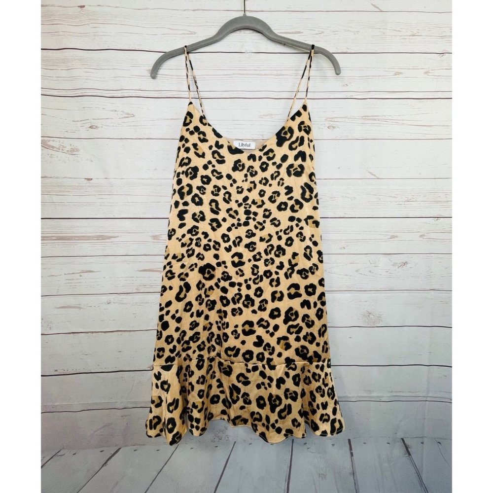Lilyful Leopard Satin Slip Dress Large